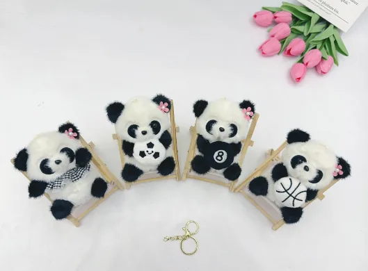 Four-Style Ball-Holding Bear Plush Bag Charm