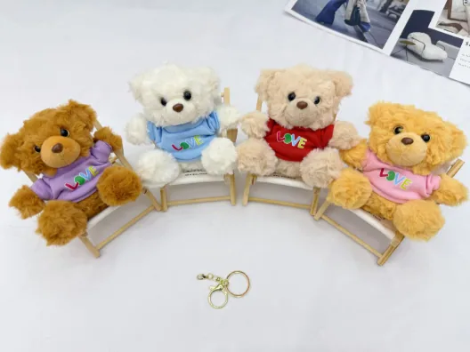 Four-Color Dressed Bear Plush Bag Charm