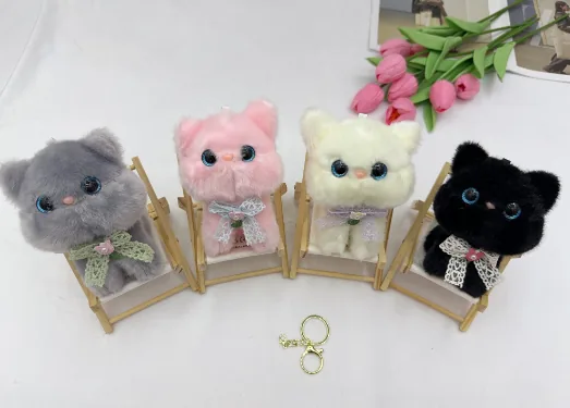 Four-Color Tulle-Dress Dog Plush Bag Charm