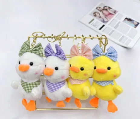 Four-Style Bowtie Duck Plush Bag Charm