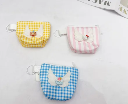 Three-Style Plaid Plush Coin Purse