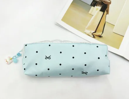 Bow Pendant Plush Pencil Case
