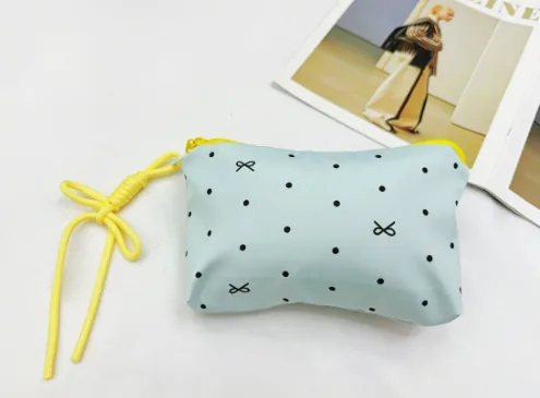Yellow Bow Plush Makeup Bag