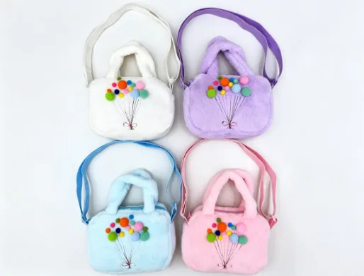 Four-Color Balloon Plush Crossbody Bag